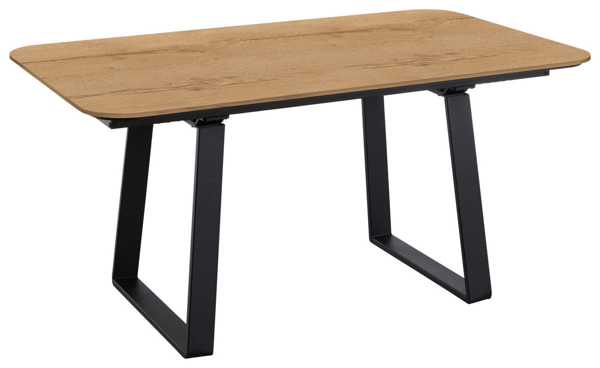 ESSTISCH in Metall, Holzwerkstoff 200/95/76 cm   - Eichefarben/Schwarz, Basics, Holzwerkstoff/Metall (200/95/76cm) - Celina Home