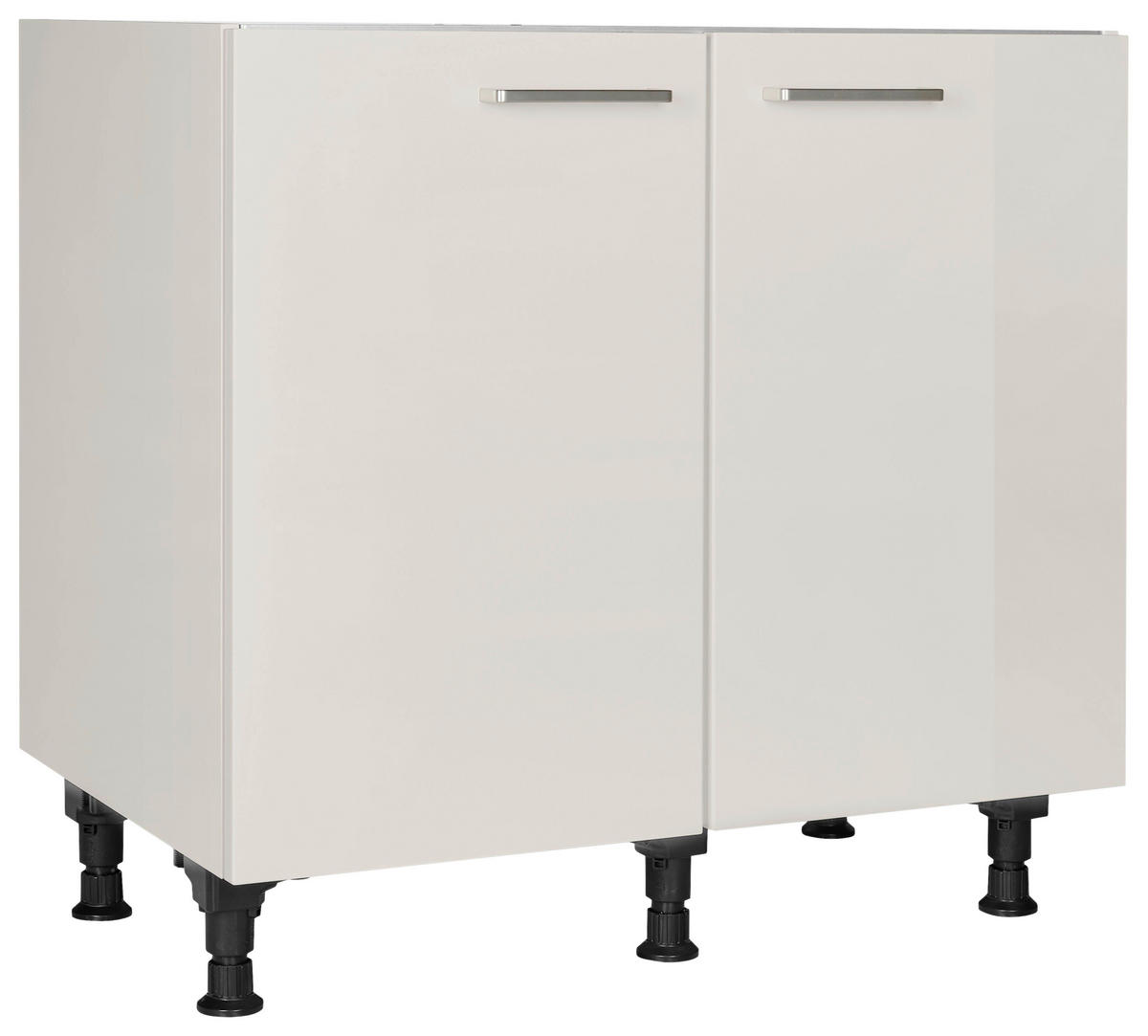 SPÜLENUNTERSCHRANK 90/87/56 cm  in Hellgrau  - Edelstahlfarben/Hellgrau, MODERN, Holzwerkstoff/Metall (90/87/56cm) - Nobilia