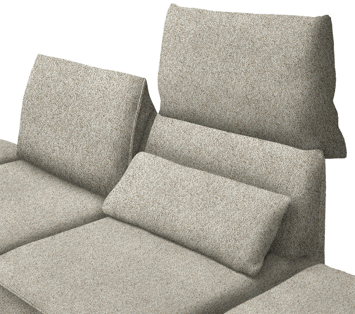 ECKSOFA Chenille Cappuccino  - Schwarz/Cappuccino, Design, Holz/Textil (132/240cm) - Koinor