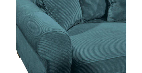 ECKSOFA Azurblau Cord  - Azurblau/Schwarz, KONVENTIONELL, Kunststoff/Textil (255/185cm) - Hom`in