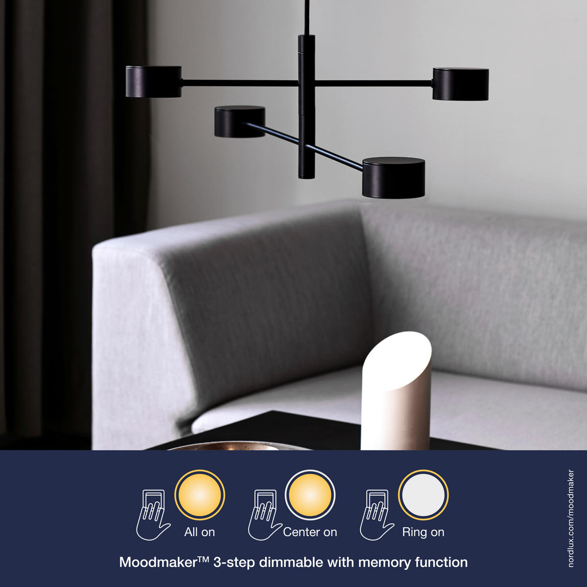 HÄNGELEUCHTE 89,6/8,5 cm  - Schwarz, Design, Metall (89,6/8,5cm) - Nordlux