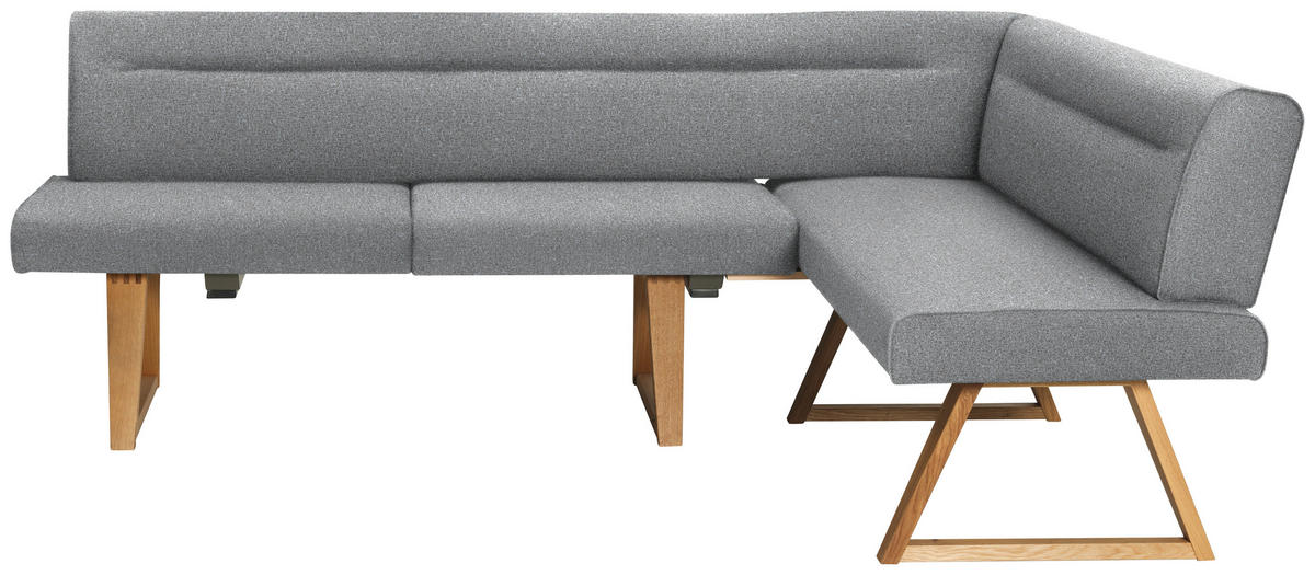 ECKBANK 230/170 cm  in Eichefarben, Hellgrau  - Eichefarben/Hellgrau, KONVENTIONELL, Holz/Textil (230/170cm) - Moderano