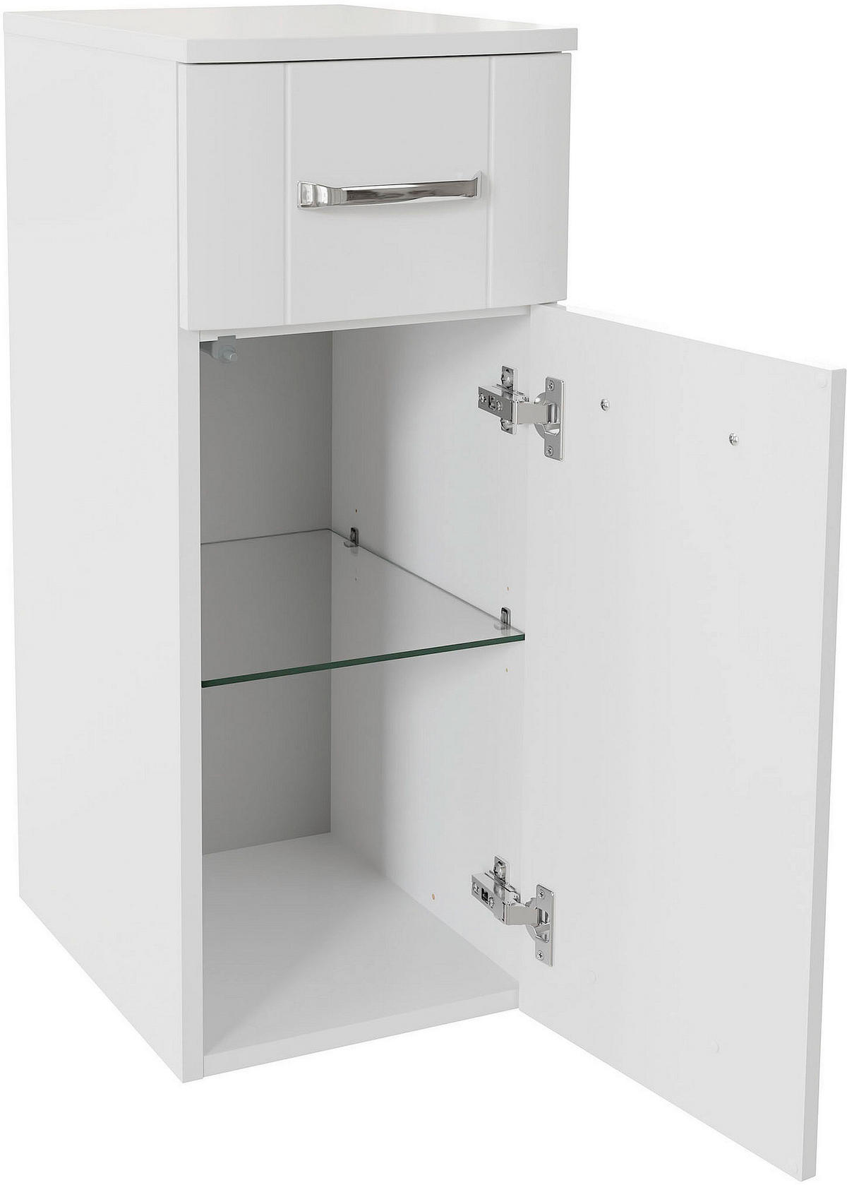 UNTERSCHRANK 30/75/38 cm   - Chromfarben/Weiß Hochglanz, MODERN, Glas/Holzwerkstoff (30/75/38cm) - Sadena