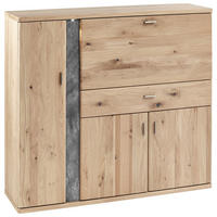 HIGHBOARD Turego 128,6/117,4/37,4 cm 1 Schublade(n)  - Schieferfarben/Eichefarben, KONVENTIONELL, Holz/Holzwerkstoff (128,6/117,4/37,4cm) - Voleo