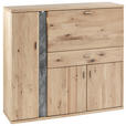 HIGHBOARD Turego, 128,6/117,4/37,4 cm, 1 Schublade(n)  - Schieferfarben/Eichefarben, KONVENTIONELL, Holz/Holzwerkstoff (128,6/117,4/37,4cm) - Voleo