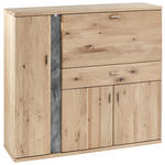 HIGHBOARD Turego, 128,6/117,4/37,4 cm, 1 Schublade(n) - Schieferfarben/Eichefarben, KONVENTIONELL, Holz/Holzwerkstoff (128,6/117,4/37,4cm) - Voleo