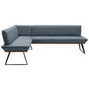 ECKBANK 163/243 cm Webstoff Anthrazit, Schwarz, Eichefarben Eiche massiv Metall   - Eichefarben/Anthrazit, Design, Holz/Textil (163/243cm) - Voleo