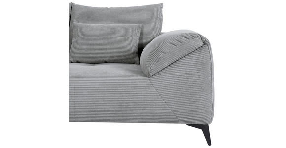 ECKSOFA in Cord Hellgrau  - Hellgrau/Schwarz, KONVENTIONELL, Textil/Metall (176/311cm) - Carryhome