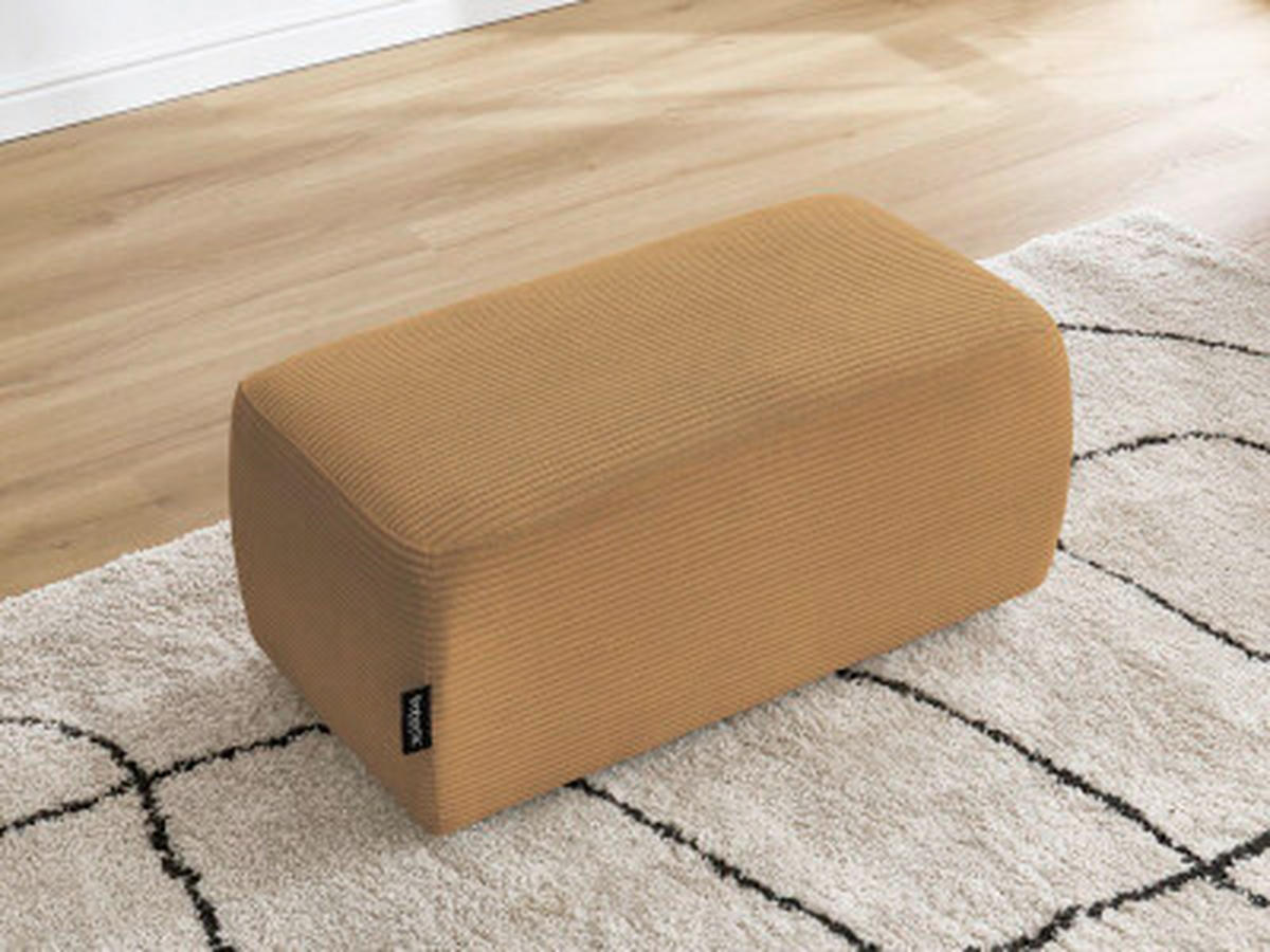 HOCKER ATILLA Cord Gelb  - Gelb/Schwarz, MODERN, Kunststoff/Textil (92/44/48cm)