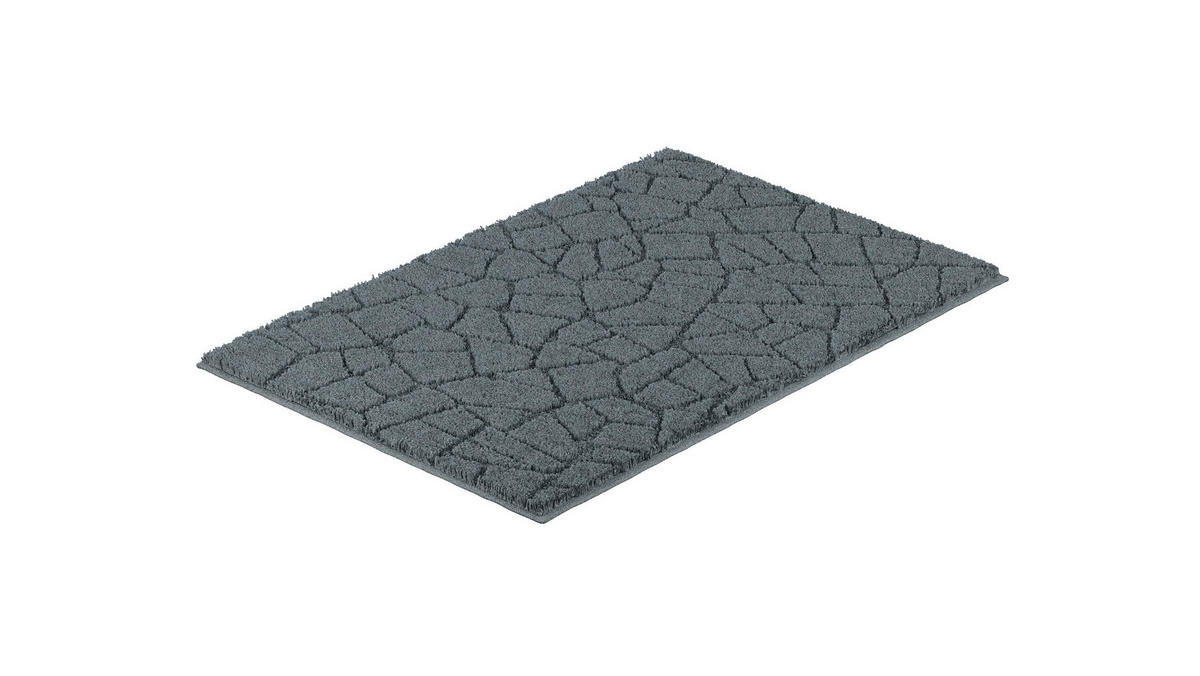 BADEMATTE Grund Anthrazit 60/90 cm  - Anthrazit, Basics, Kunststoff/Textil (60/90cm) - Grund