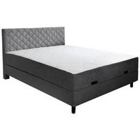 POSTELJA Z VZMETNICO 140 cm   x 200 cm  , les, tekstil siva  - črna/siva, Konvencionalno, tekstil/les (140/200cm) - Boxxx