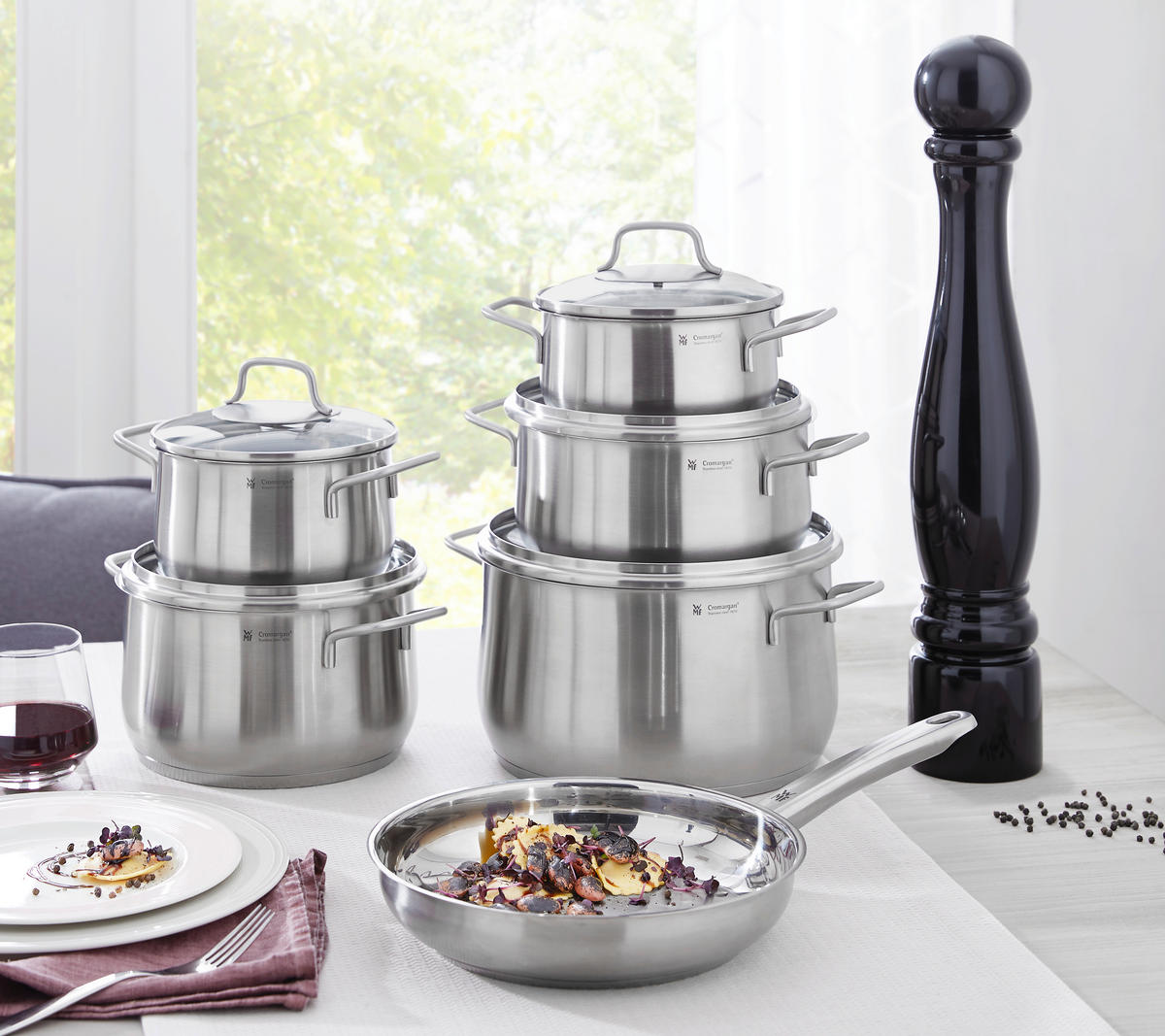 KOCHTOPFSET Brilliant 6-teilig  - Klar/Edelstahlfarben, Design, Glas/Metall - WMF