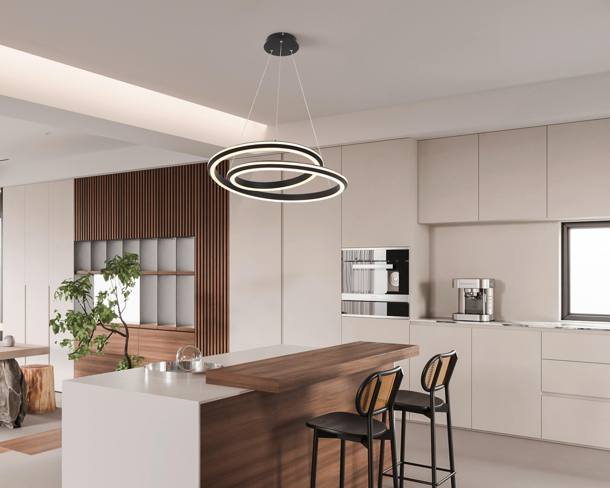 LED-HÄNGELEUCHTE 60/120 cm  - Schwarz, Basics, Kunststoff/Metall (60/120cm) - Novel