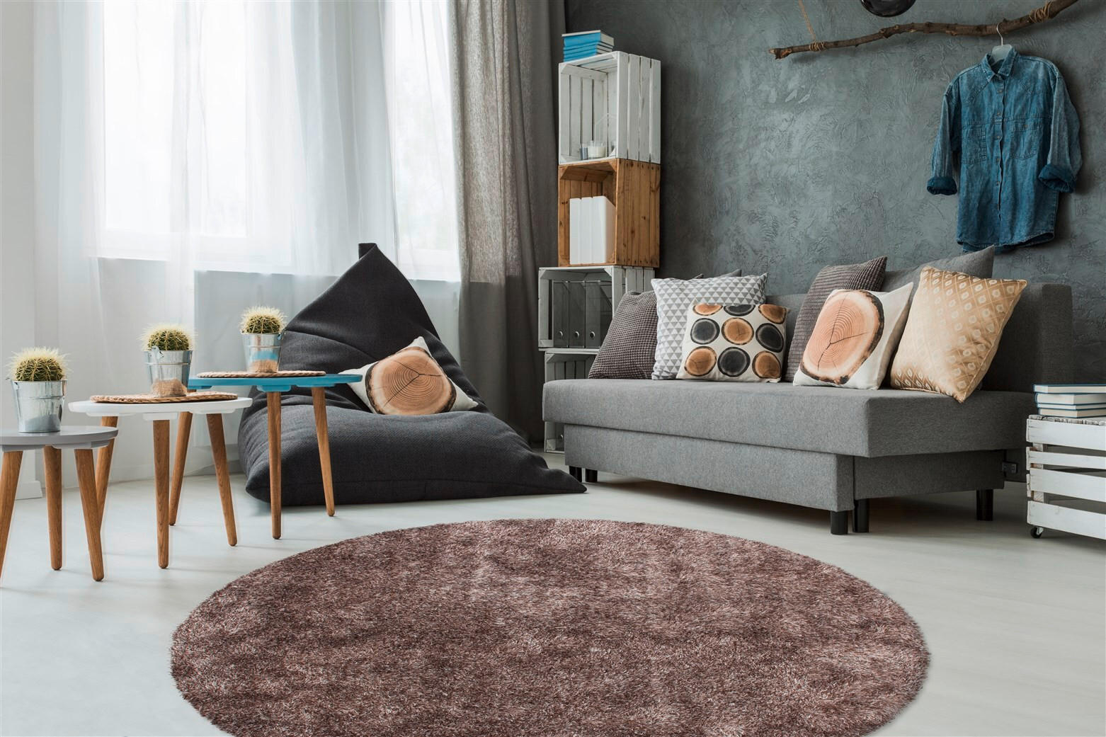 HOCHFLORTEPPICH 160 cm Diamond 725 Taupe x Taupe  - Taupe, KONVENTIONELL, Textil (160cm)
