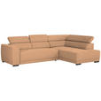 ECKSOFA Rostfarben Struktur  - Rostfarben/Schwarz, Design, Kunststoff/Textil (284/205cm) - Xora