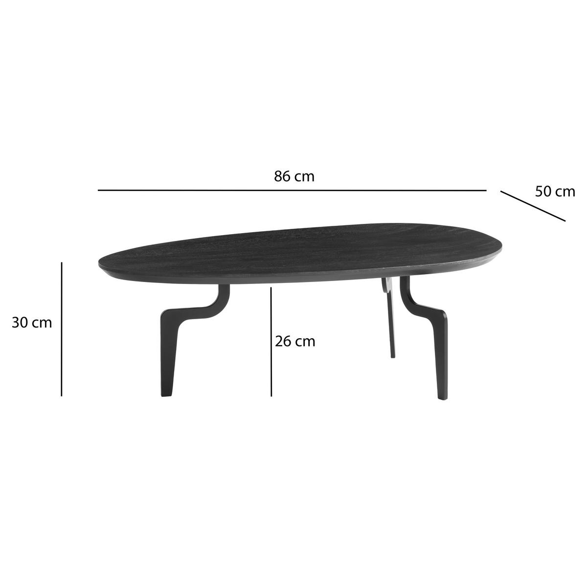 SOFFBORD i trä 86/50/30 cm  - svart, Design, metall/trä (86/50/30cm) - Livetastic