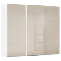 SCHWEBETÜRENSCHRANK Weiss, Champagner  - Weiss/Champagner, Konventionell, Glas/Holzwerkstoff (242/223/68cm) - Novel