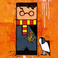 KUNSTDRUCK 14/14 cm  - Blau/Gelb, Basics, Papier (14/14cm) - Monee