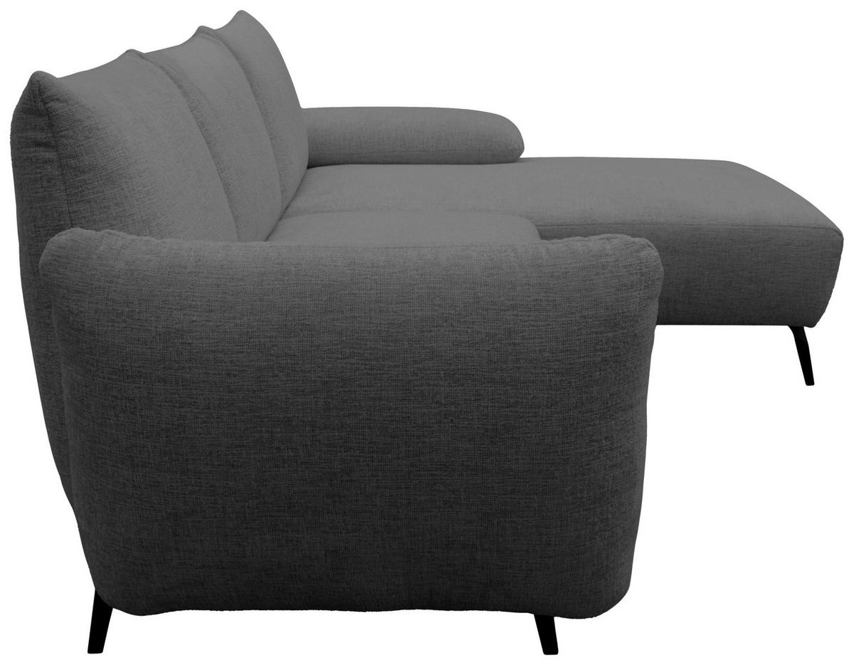 ECKSOFA 200 030 Grau Chenille  - Beige/Schwarz, MODERN, Textil/Metall (274/155cm) - Livetastic