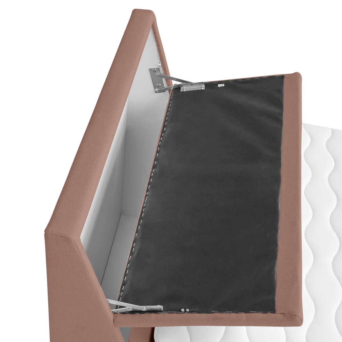 BOXSPRING-ÁGY 100/200 cm  fáradtrózsaszín  - fekete/fáradtrózsaszín, Modern, textil/fa (100/200cm) - MID.YOU