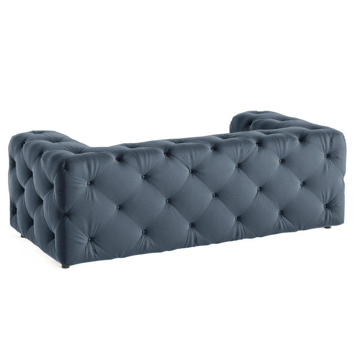 2-SITZER-SOFA Fresco in Samt Dunkelblau  - Schwarz/Dunkelblau, Design, Kunststoff/Textil (193/71/100cm) - P & B