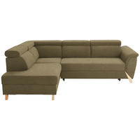 ECKSOFA Chenille Olivgrün  - Naturfarben/Olivgrün, Konventionell, Holz/Textil (200/265cm) - Stylife