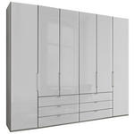 FALTTÜRENSCHRANK  in Grau, Weiß  - Chromfarben/Weiß, KONVENTIONELL, Glas/Holzwerkstoff (250/216/58cm) - Dieter Knoll