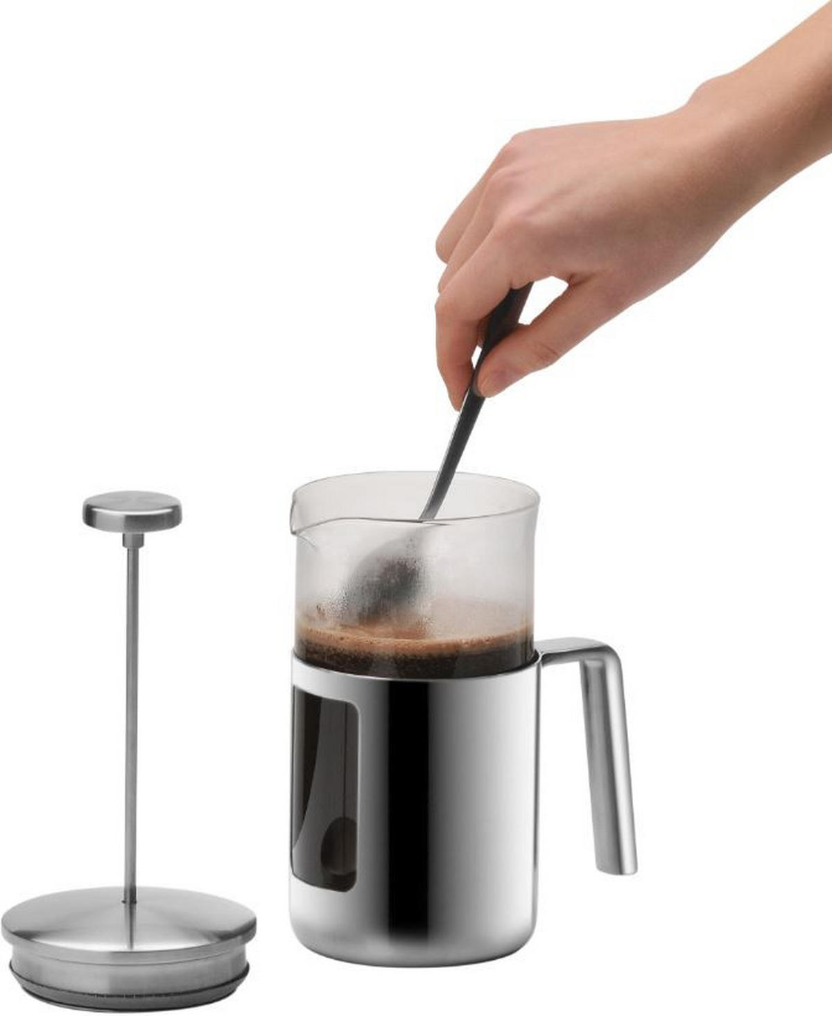 KAFFEEBEREITER  - Edelstahlfarben/Transparent, Basics, Glas/Metall (9,6/18cm) - WMF
