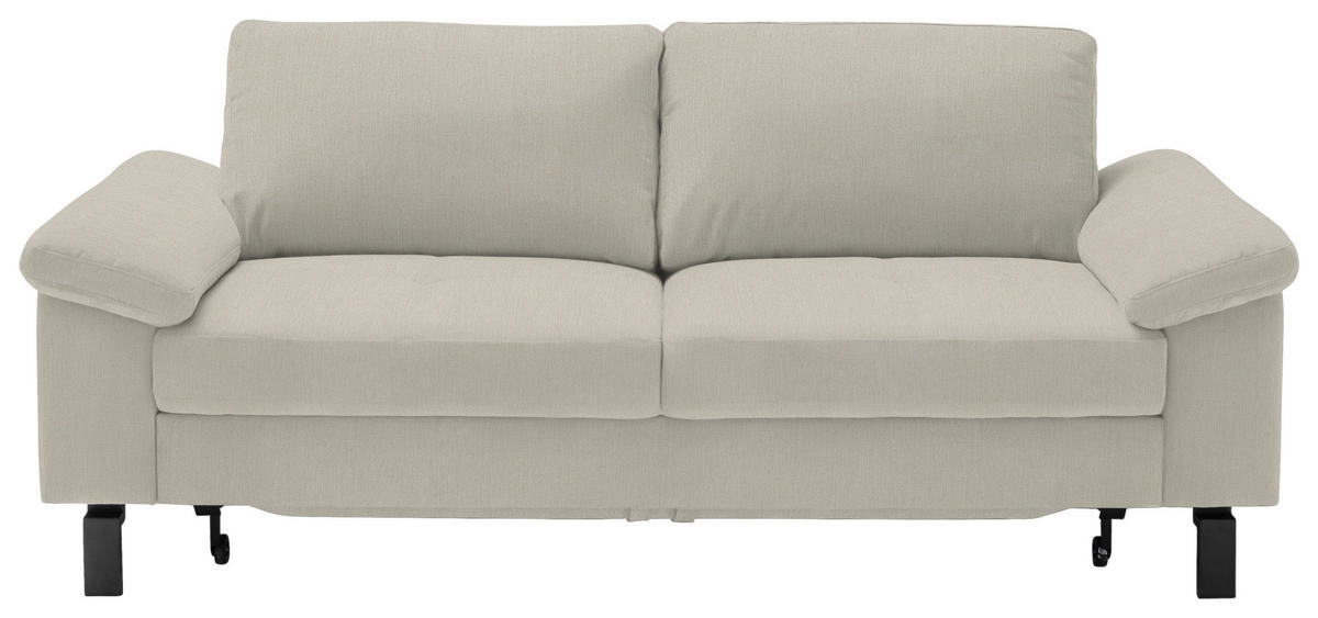 2,5-SITZER in Velours Naturfarben, Beige  - Beige/Schwarz, Design, Textil/Metall (206/86/97cm) - Pure Home Lifestyle