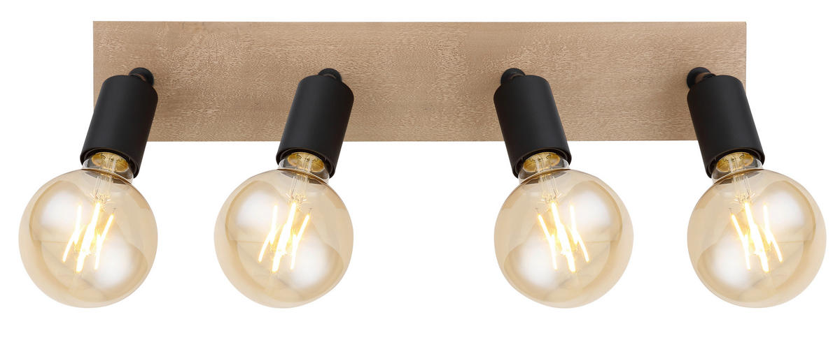 STRAHLER - Schwarz/Braun, Natur, Holz/Metall (49/9/11cm) - Globo