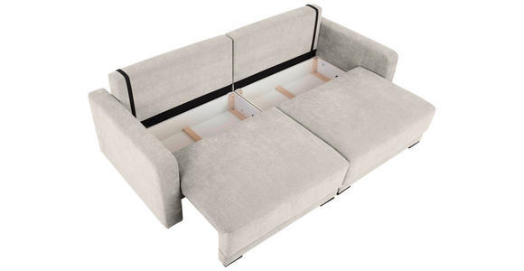 2-SITZER-SOFA in Chenille Creme  - Creme/Schwarz, KONVENTIONELL, Kunststoff/Textil (233/90/110cm) - Carryhome