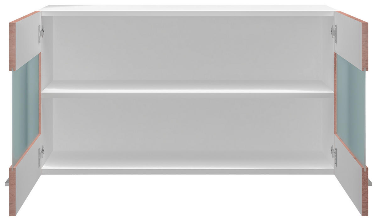 KÜCHENOBERSCHRANK 100/54,8/32 cm  in Weiß, Sonoma Eiche  - Alufarben/Weiß, KONVENTIONELL, Holzwerkstoff/Kunststoff (100/54,8/32cm) - FlexWell