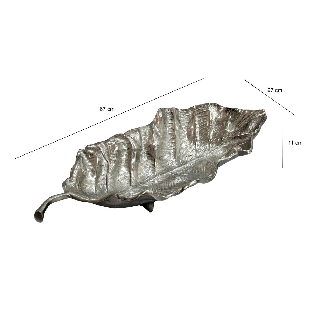 Bol Decorativ - argintiu, Design, metal (67/27/11cm) - Livetastic