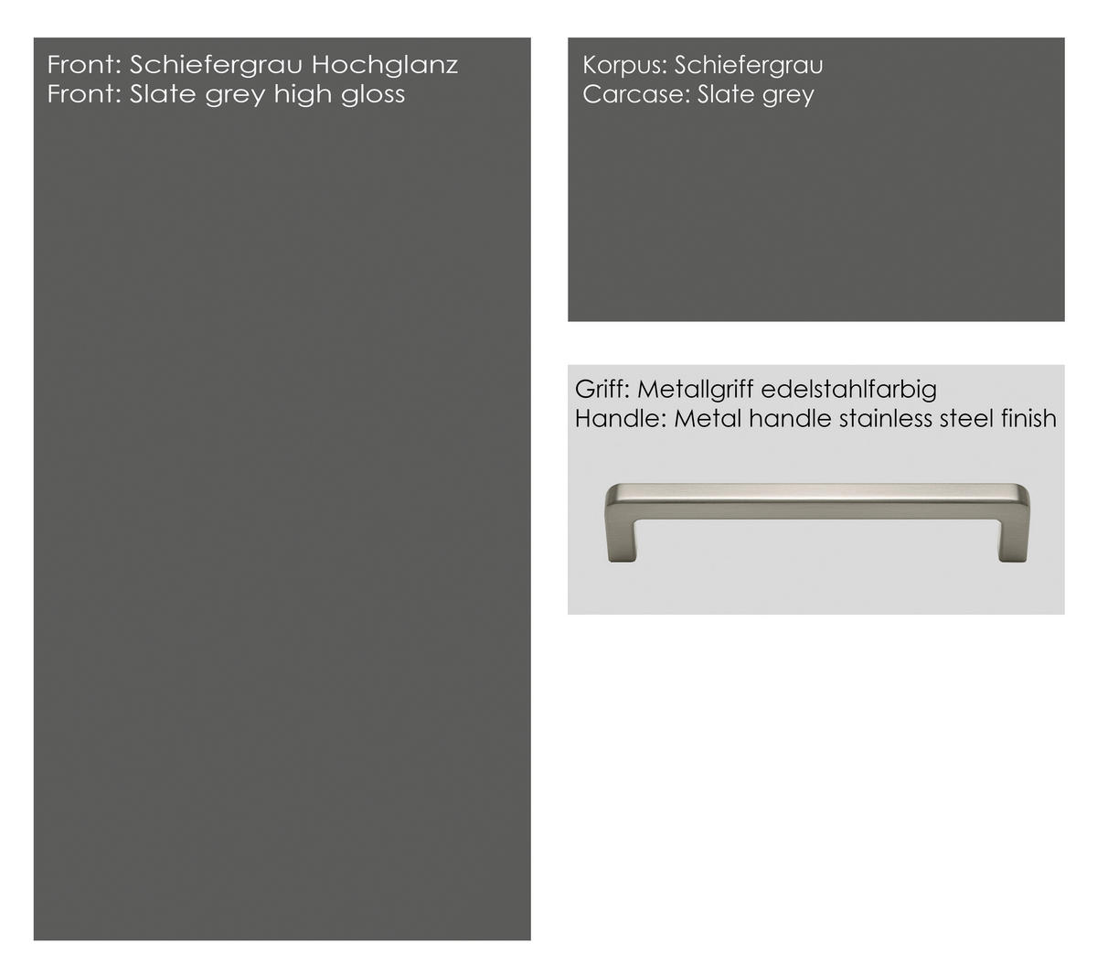 GERÄTEUMBAUSCHRANK 60/216,6/58 cm  in Schieferfarben  - Schieferfarben/Edelstahlfarben, MODERN, Holzwerkstoff/Metall (60/216,6/58cm) - Nobilia
