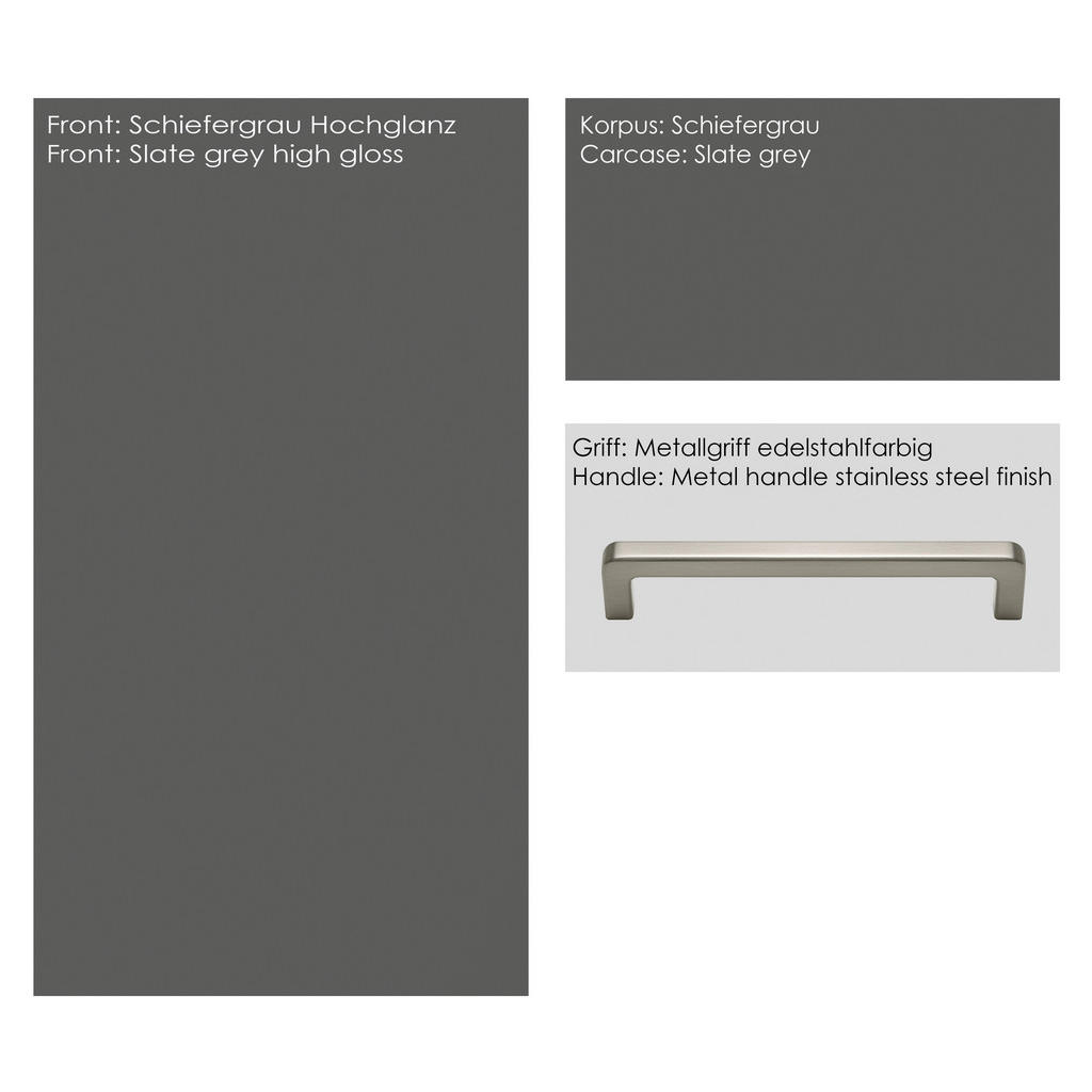 Thumbnail - Nobilia Schubkastenunterschrank Flash, Schiefer, Metall, 1 Fächer, 1 Schubladen, einzeln stellbar, 45x87x56 cm, Blauer E...