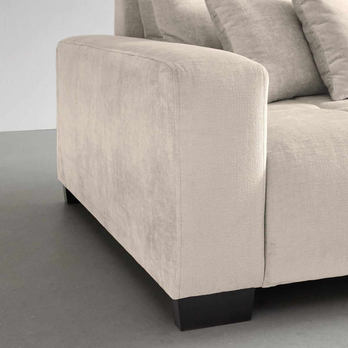 BIG SOFFA i taupe  - svart/taupe, Modern, trä (246/93/124cm) - MID.YOU