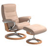 RELAXSESSELSET NORDIC Nordic Echtleder Hocker    - Wengefarben/Creme, KONVENTIONELL, Leder/Holz (84/102/76cm) - Stressless