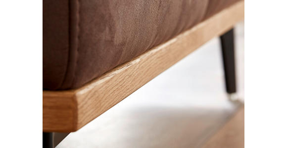 ECKSOFA in Webstoff Braun  226/282 cm  - Schwarz/Braun, Natur, Holz/Textil (226/282cm) - Novel