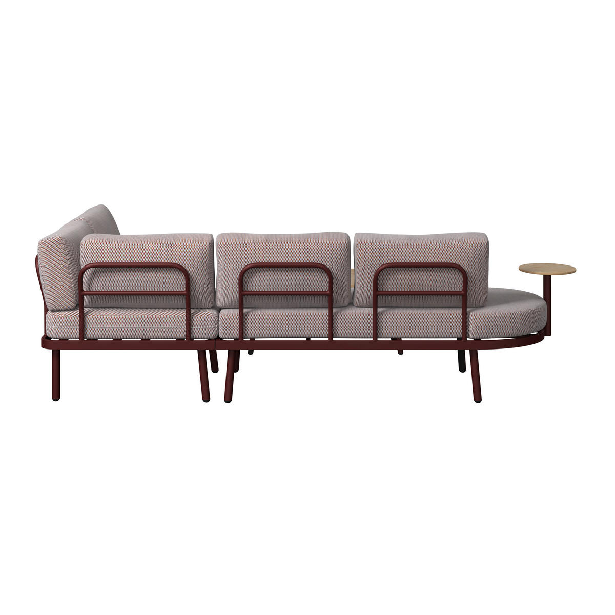 Set Lounge 4 piese  255/165 cm   - crem/roșu burgund, Modern, plastic/metal (255/165cm) - Ambia Garden