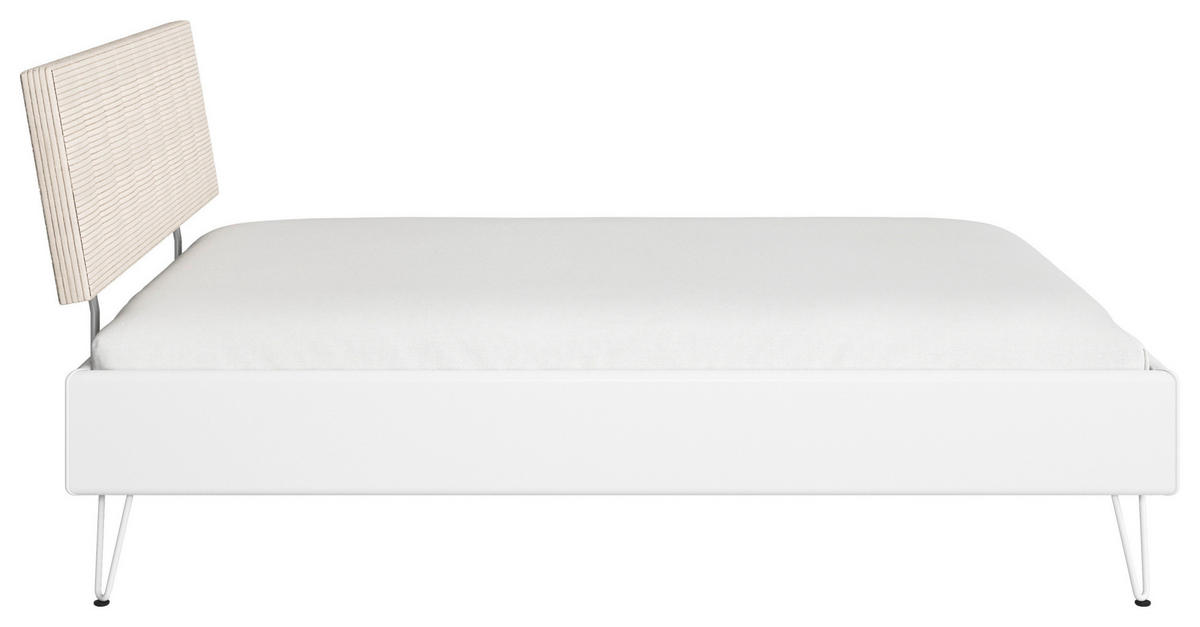 BETT 140/200 cm  in Weiß  - Weiß, Design, Holzwerkstoff/Textil (140/200cm) - Carryhome
