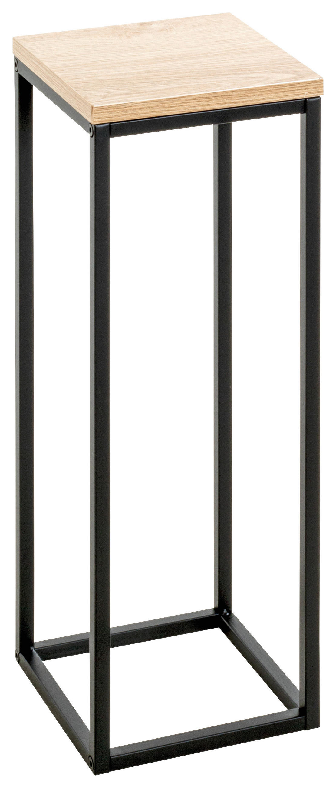 STOJAN NA KVĚTINY, černá, barvy dubu - černá/barvy dubu, Design, kov/kompozitní dřevo (19/54/19cm)