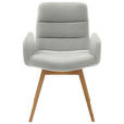ARMLEHNSTUHL  in Cord  - Hellgrau/Naturfarben, Design, Holz/Textil (61/88/66cm) - Dieter Knoll