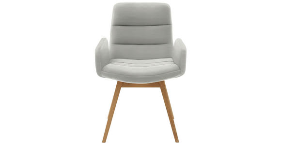 ARMLEHNSTUHL  in Cord  - Hellgrau/Naturfarben, Design, Holz/Textil (61/88/66cm) - Dieter Knoll