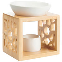 DUFTLAMPE  - Naturfarben/Weiß, Basics, Holz (11,80/9,90/14,20cm)