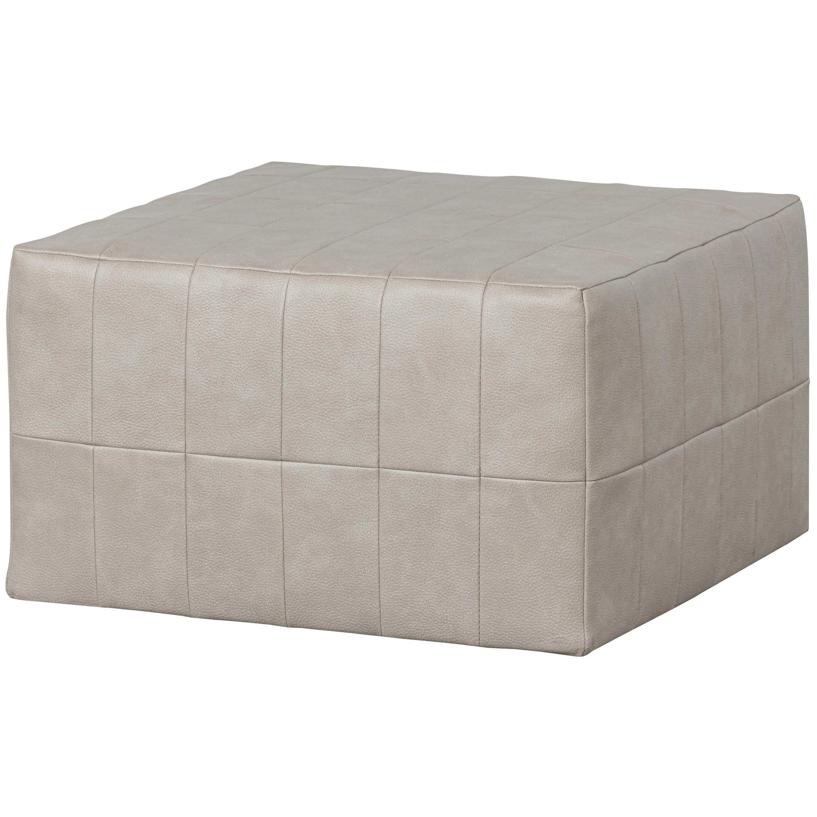 HOCKER Patchwork Lederlook Naturfarben  - Naturfarben, Design, Textil (60/36/60cm) - Livetastic