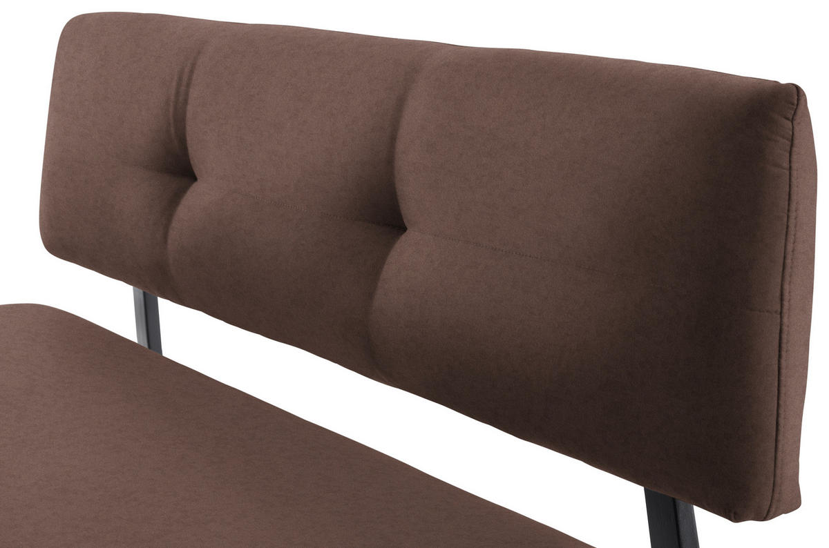 SITZBANK 140/86/60 cm  in Schwarz, Hellbraun  - Hellbraun/Schwarz, MODERN, Textil/Metall (140/86/60cm) - Cantus