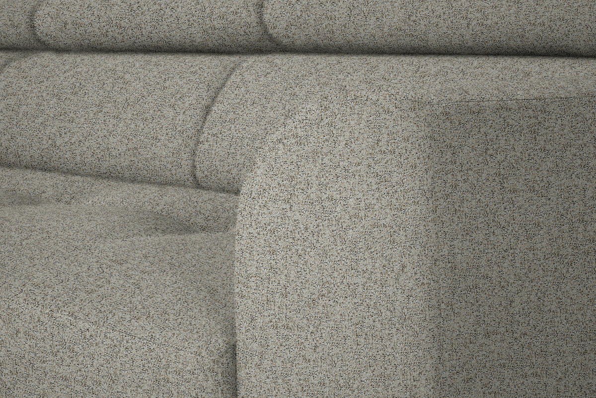 ECKSOFA in Struktur Greige  205/280 cm  - Greige/Schwarz, Design, Textil/Metall (205/280cm) - Xora