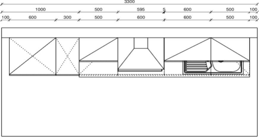 KÜCHENBLOCK 310 cm   in Eichefarben, Hellgrau  - Wildeiche/Edelstahlfarben, Design, Holzwerkstoff/Metall (310cm) - Welnova