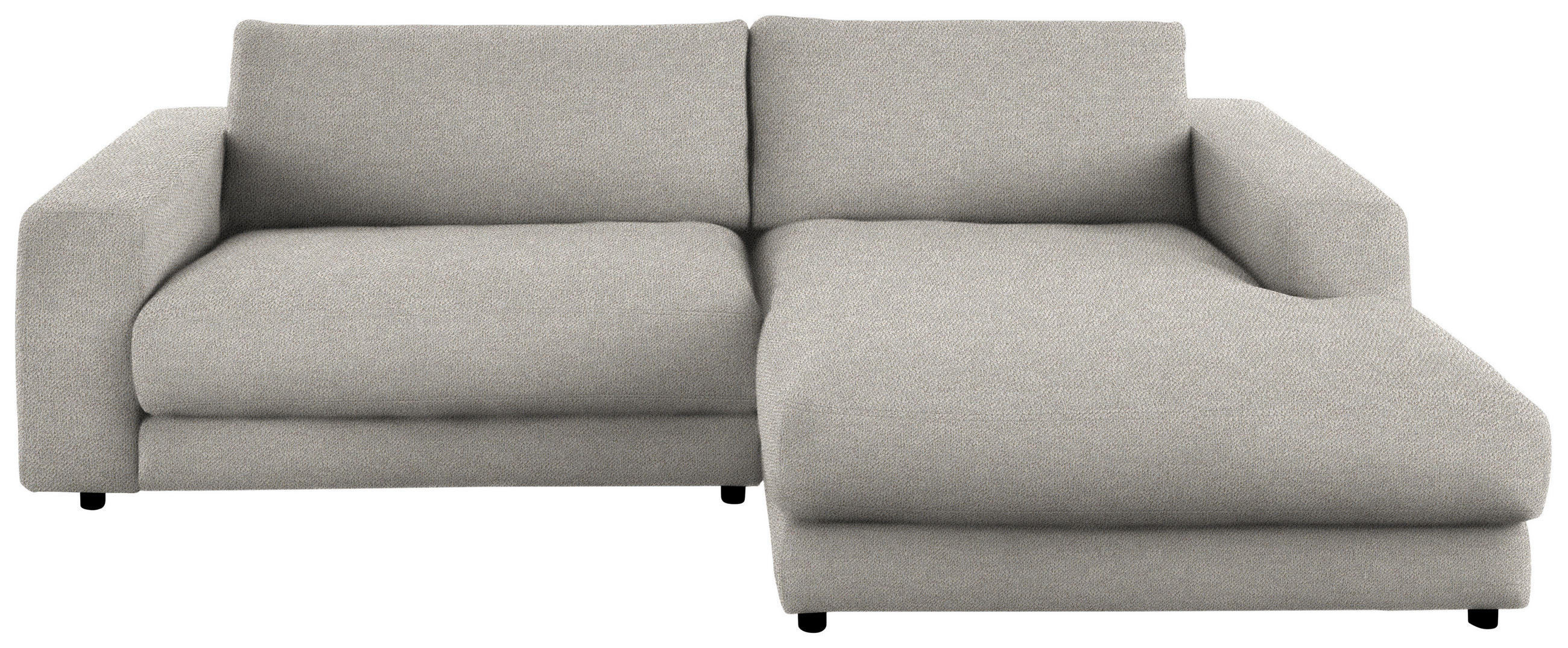 ECKSOFA in Flachgewebe Hellgrau  - Hellgrau/Schwarz, Design, Kunststoff/Textil (270/190cm) - Lomoco