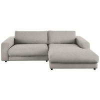 ECKSOFA in Flachgewebe Hellgrau  - Hellgrau/Schwarz, Design, Kunststoff/Textil (270/190cm) - Lomoco